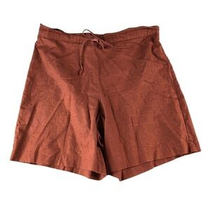 VTG 1980s Roo Crossing Small Rust Orange High Waist Linen Drawstring Shorts
